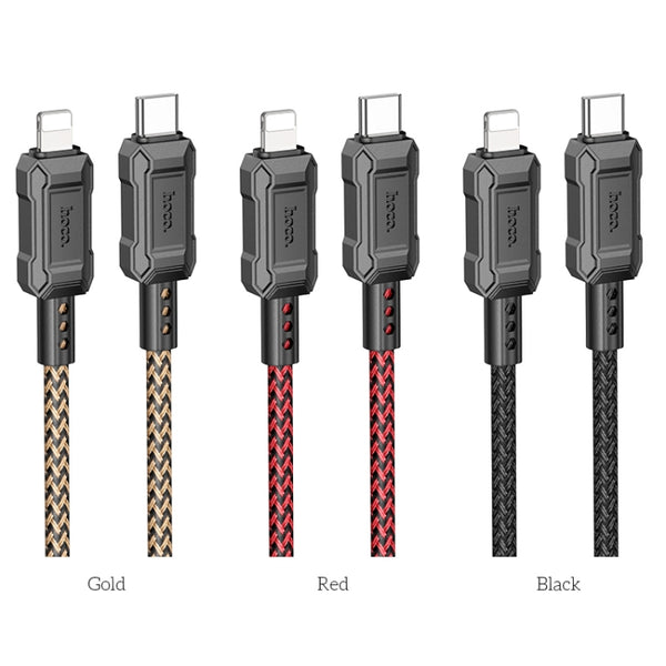 hoco X94 Leader PD 20W USB-C Type-C to 8 Pin Charging Data Dable, Length:1m(Black)