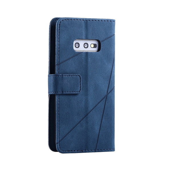 For Samsung Galaxy S10e Skin Feel Splicing Horizontal Flip Leather Case with Holder & Card ...(Blue)
