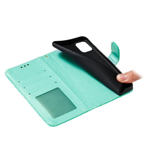 For iPhone 12 mini Lace Flower Horizontal Flip Leather Case with Holder & Card Slots & Wal...(Green)