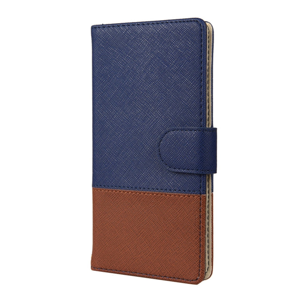 For Samsung Galaxy Note20 Color Splicing Horizontal Flip Leather Case with Holder & Ca...(Dark Blue)