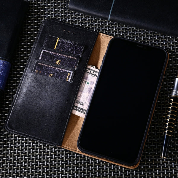 For Samsung Galaxy S10 Non-Magnetic Retro Texture Horizontal Flip Leather Case with Holder...(Black)