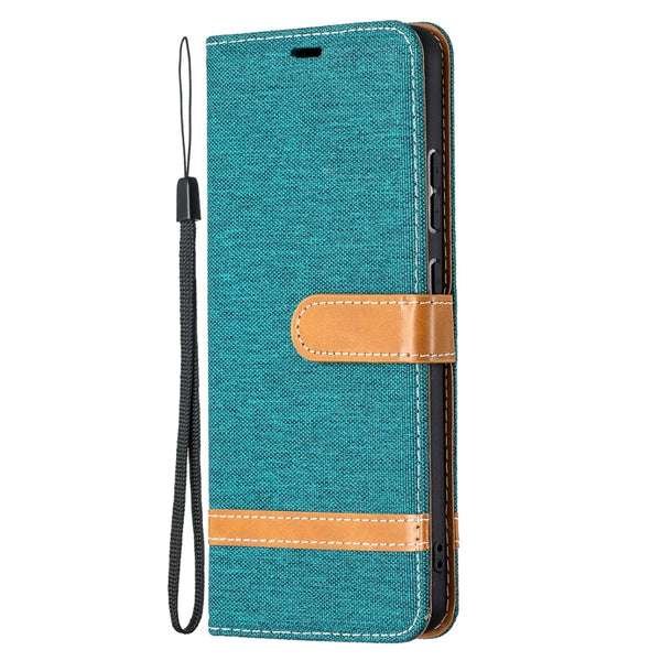 For Nokia 2.4 Color Matching Denim Texture Leather Case with