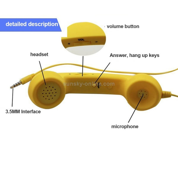 3.5mm Plug Mic Retro Telephone Anti | radiation Cell Phone H