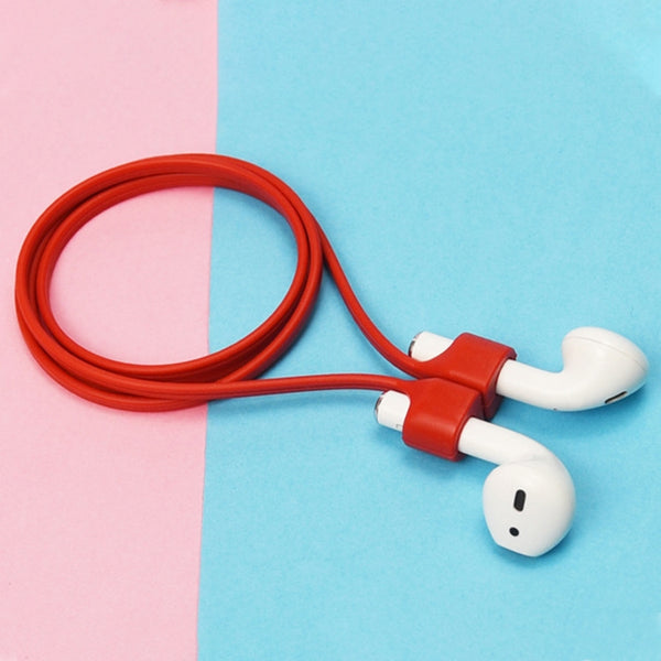 Wireless Bluetooth Headset Anti-lost Rope Magnetic Silicone Lanyard for Apple AirPods 1 2(Red)