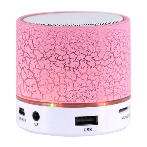A9 Mini Portable Glare Crack Bluetooth Stereo Speaker with LED Light, Built-in MIC, Support...(Pink)