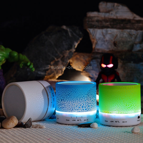 A9 Mini Portable Glare Crack Bluetooth Stereo Speaker with LED Light, Built-in MIC, Suppor...(Green)