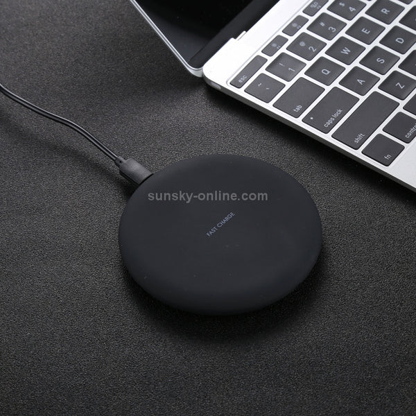 9V 1A 5V 1A Universal Round Shape Qi Standard Fast Wireless Charger(Black)
