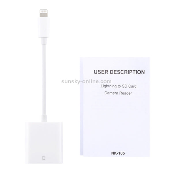 NK105 8 Pin to SD Card Camera Reader Adapter, Compatible with IOS 9.1 and Above Systems