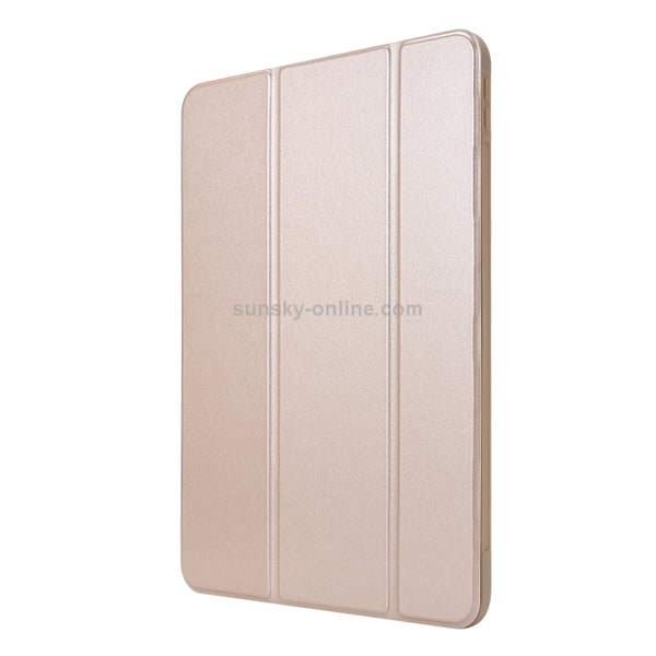 For iPad Pro 11 (2020) PC PU Leather Tablet Case with Three-folding Holder(Champagne Gold)