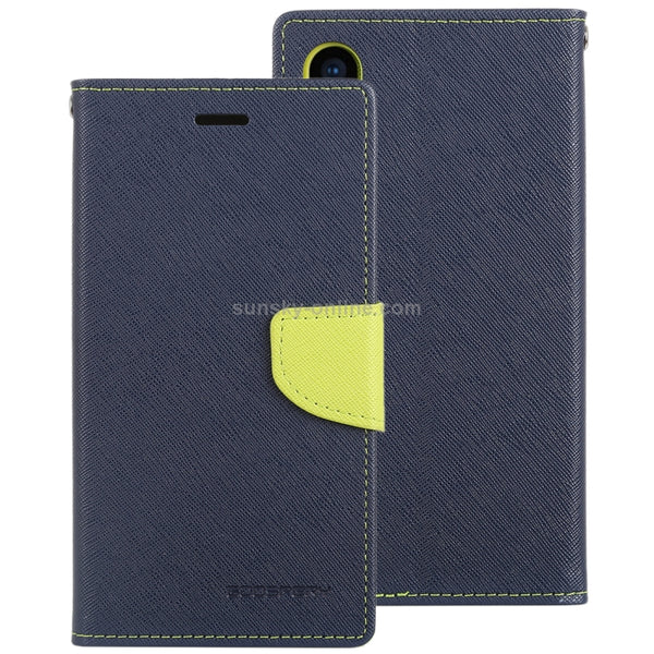 For iPhone X XS GOOSPERY FANCY DIARY Horizontal Flip Leather Case with Holder & Card S...(Dark Blue)