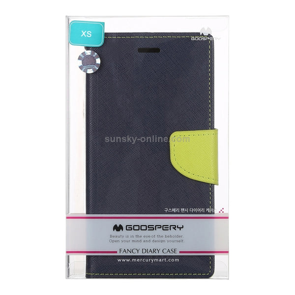 For iPhone X XS GOOSPERY FANCY DIARY Horizontal Flip Leather Case with Holder & Card S...(Dark Blue)