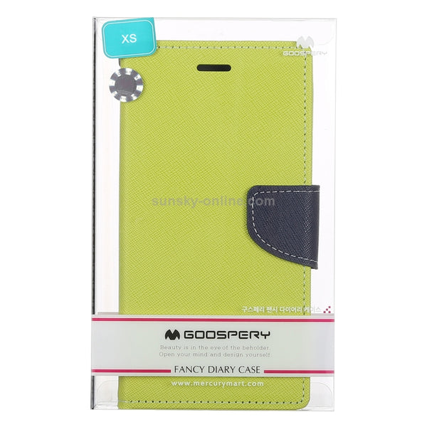 For iPhone X XS GOOSPERY FANCY DIARY Horizontal Flip Leather Case with Holder & Card Slots...(Green)