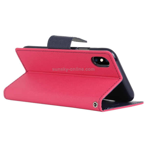 For iPhone X XS GOOSPERY FANCY DIARY Horizontal Flip Leather Case with Holder & Card Sl...(Rose Red)