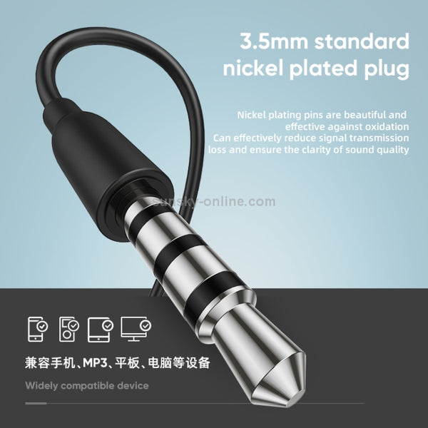 JOYROOM JR-EL114 3.5mm Plug In-Ear Wired Control Earphone (Black)