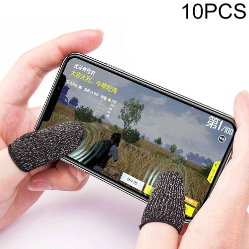 10 PCS Nylon Conductive Fiber Non-slip Sweat-proof Mobile Phone Game Touch Screen Finger C...(Black)