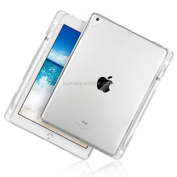 Transparent TPU Soft Protective Back Cover Case for iPad Pro 9...(2018) & iPad 5 & 6, with Pen Slots