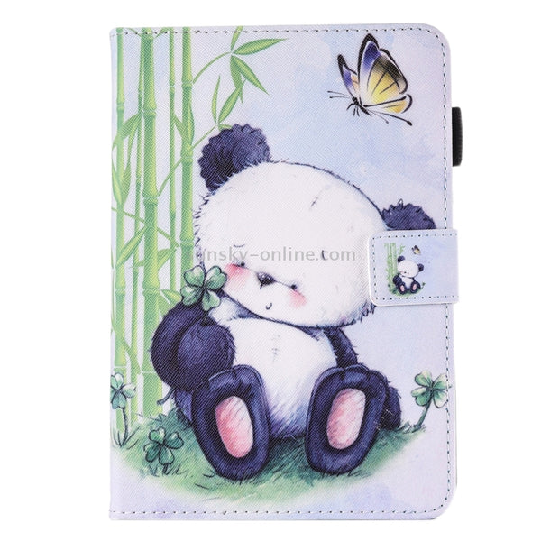 For iPad Air iPad Air 2 Painting Panda Pattern Horizontal Flip Leather Case with Holder & Wallet ...