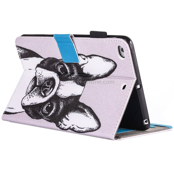 For iPad Air iPad Air 2 Painting Bulldog Pattern Horizontal Flip Leather Case with Holder & Walle...