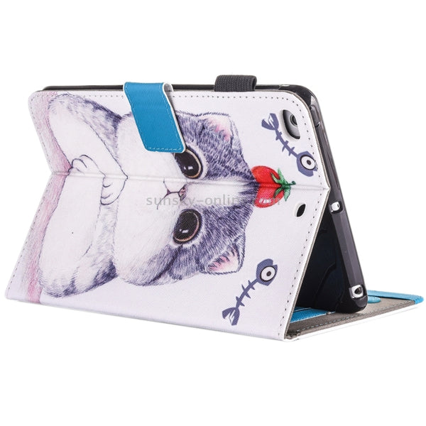 For iPad Air iPad Air 2 Painting Tomato and Cat Pattern Horizontal Flip Leather Case with Holder ...
