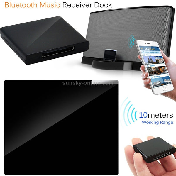 Wireless Bluetooth Music Receiver For iPhone 4 & 4S (iPad 3) iPad 2 iPod Any Bluetooth Dev...(Black)