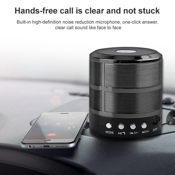 S28 Metal Mobile Bluetooth Stereo Portable Speaker with Hands-free Call Function(Black)