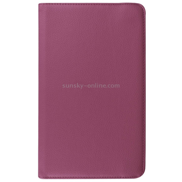 Litchi Texture Horizontal Flip Solid Color Leather Case with 360 Degrees Rotation Holder ...(Purple)