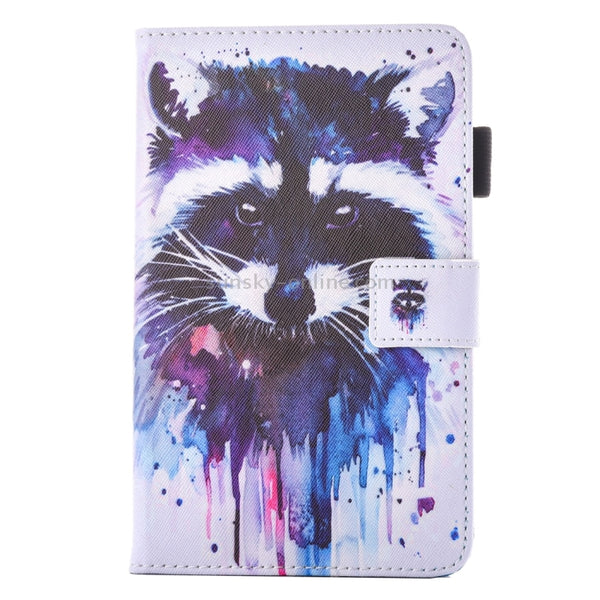 For Galaxy Tab A 7.0 (2016) T280 Lovely Cartoon Raccoon Pattern Horizontal Flip Leather Case with Holder & Card Slots ...(2016) T280 Lovely Cartoon Raccoon Pattern Horizontal Flip Leather Case with Holder & Card Slots & Pen Slot