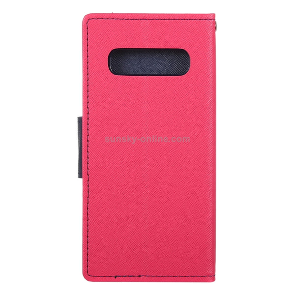 GOOSPERY FANCY DIARY Horizontal Flip PU Leather Case for Galaxy S10 Plus, with Holder &...(Rose Red)