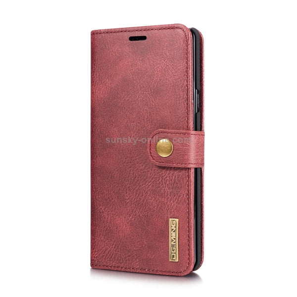 DG.MING Crazy Horse Texture Flip Detachable Magnetic Leather Case for Galaxy Note 9, with Ho...(Red)