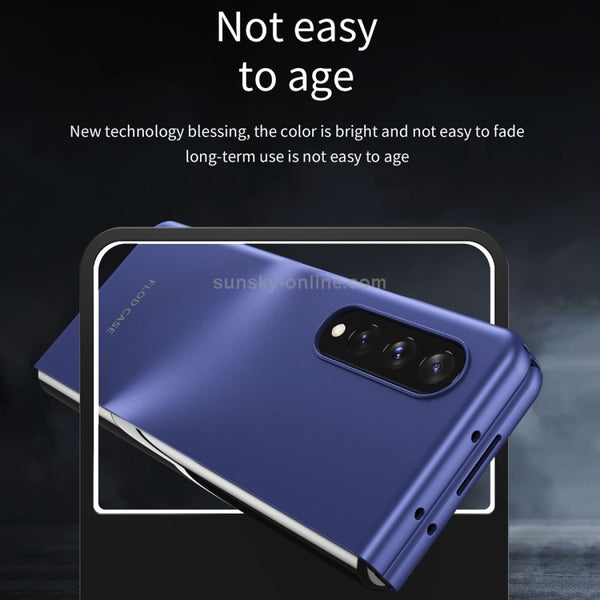 For Samsung Galaxy Z Fold3 5G Skin Feel Frosted Electroplating Foldable PC Protective Case (Black)