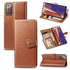 For Samsung Galaxy Note 20 Ultra Retro Solid Color Leather Buckle Phone Case with Lanyard ...(Brown)