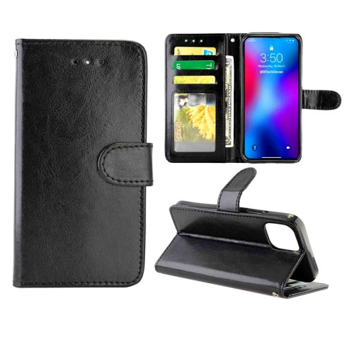 For iPhone 12 Pro Max Crazy Horse Texture Leather Horizontal Flip Protective Case with Hol...(Black)