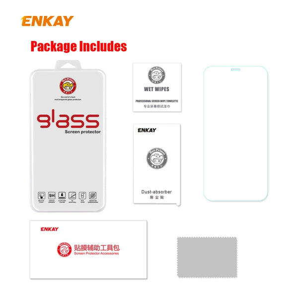 For iPhone 12 12 Pro ENKAY Hat-Prince 0.26mm 9H 2.5D Curved Edge Explosion-proof Tempered Glass F...