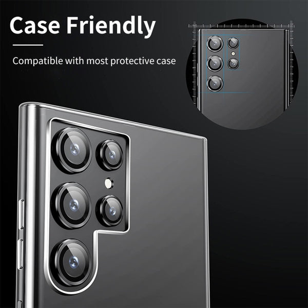 For Samsung Galaxy S22 Ultra 5G ENKAY Aluminium Alloy Tempered Glass Camera Lens Cover(Silver)