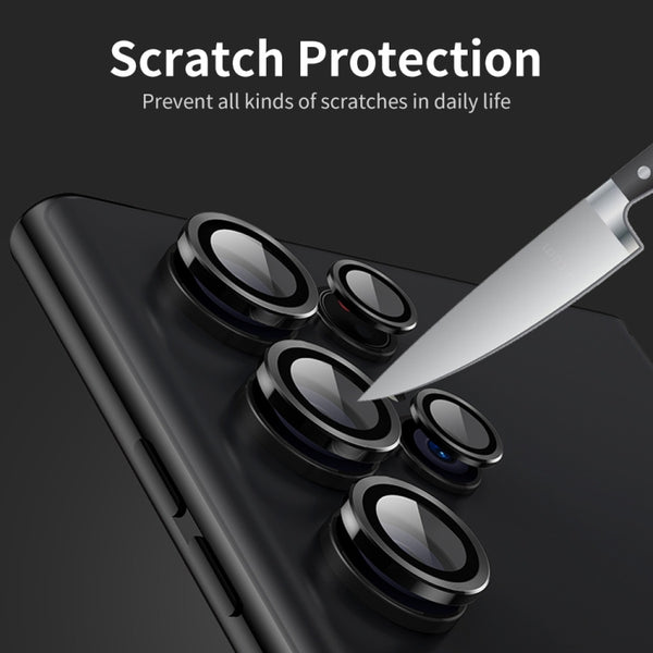 For Samsung Galaxy S22 Ultra 5G ENKAY Aluminium Alloy Tempered Glass Camera Lens Cover (Green)