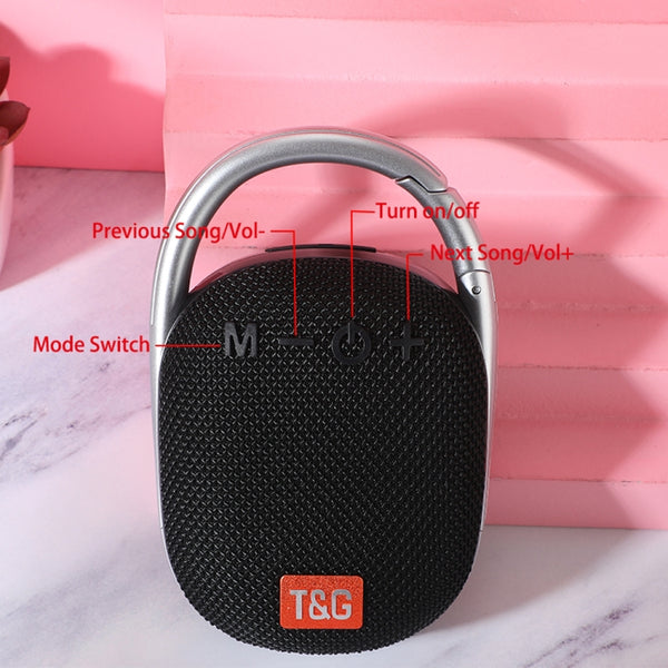 T&G TG321 TWS Portable Wireless Outdoor Mini Speaker with LED Light(Gray)