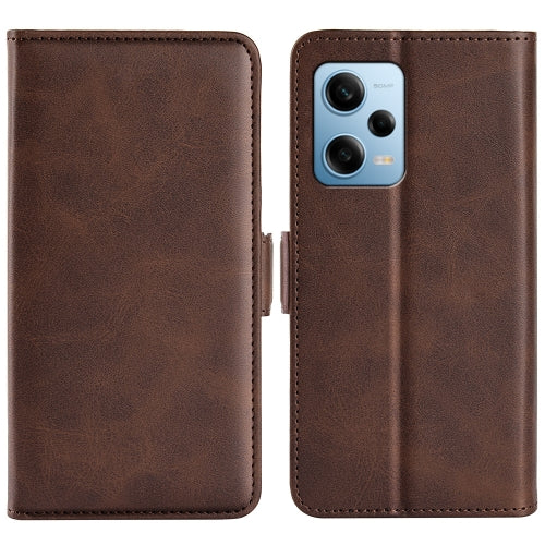 For Xiaomi Redmi Note 12 Pro 5G Global Dual-side Magnetic Buckle Horizontal Flip Leather P...(Brown)