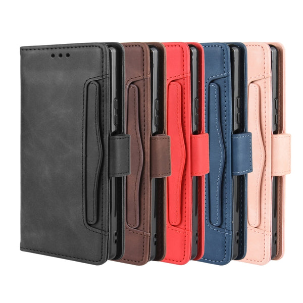 For Sony Xperia 8 Wallet Style Skin Feel Calf Pattern Leather Case with Separate Card Slot(Black)