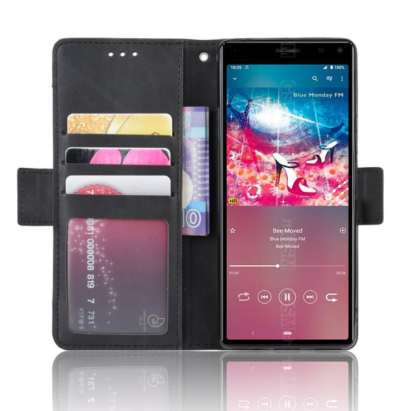For Sony Xperia 8 Wallet Style Skin Feel Calf Pattern Leathe