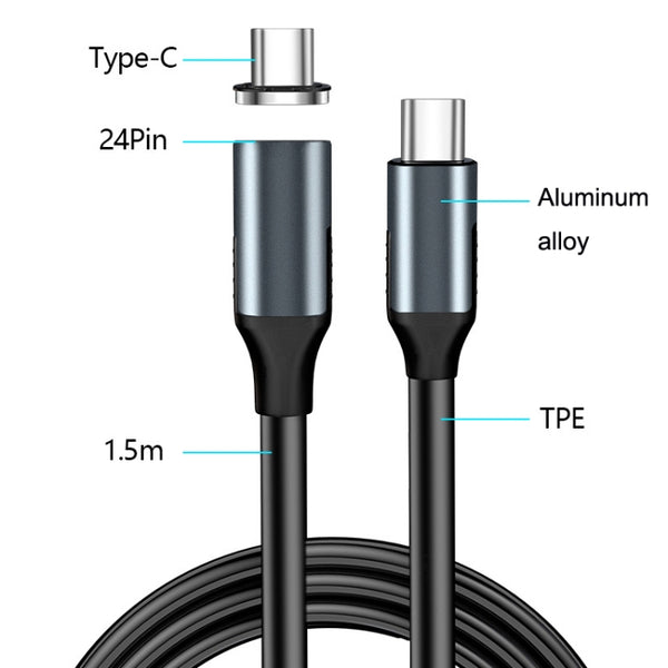 CC25 24Pin Dual Type | C USB | C Fast Charging Magnetic Data