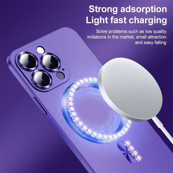 For iPhone 12 Liquid Lens Protector Magsafe Phone Case