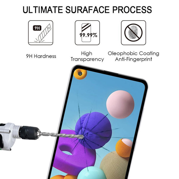 For Samsung Galaxy A21s Full Glue Full Screen Tempered Glass