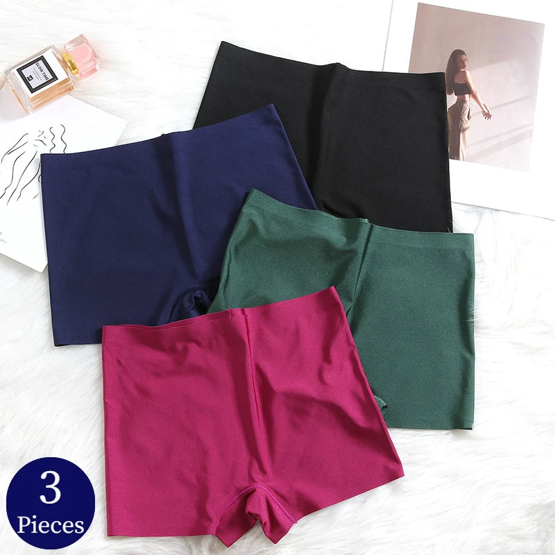 BZEL 3PCS Women's Panties Seamless Boxers Breathable Lingerie
