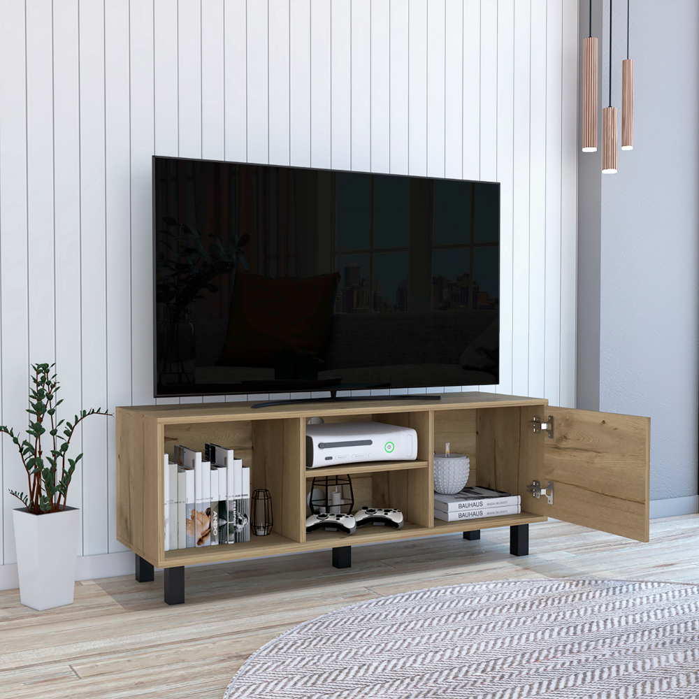 Myrtle Tv Stand, Tabletop,Three Open Shelves, One Cabinet