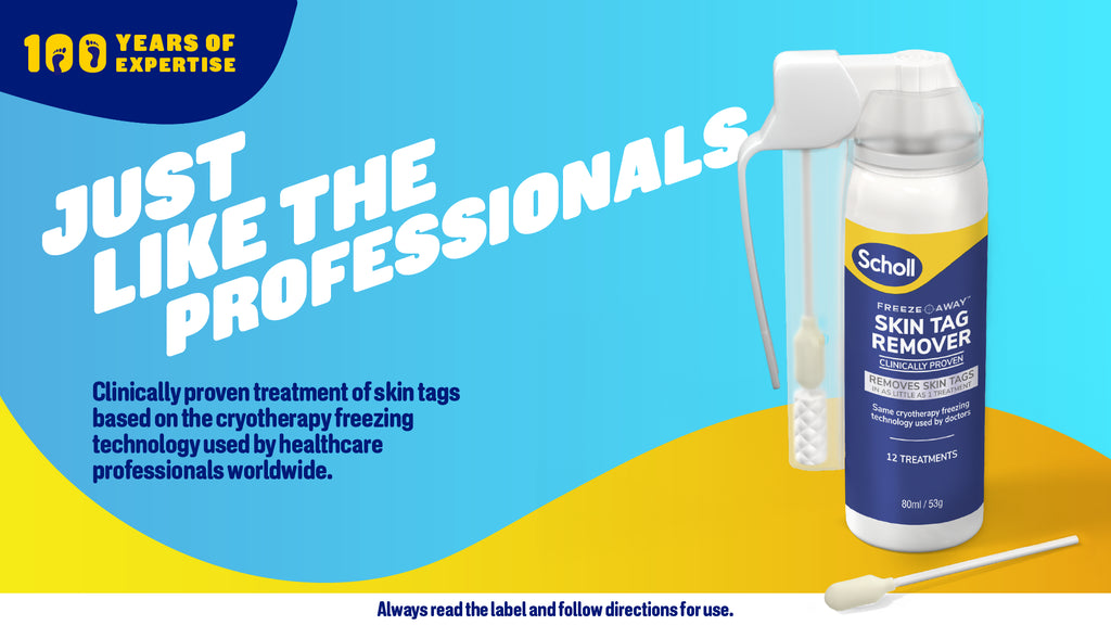 Just like the professionals. Clinically proven treatment of skin tags based on the cryotherapy freezing technology used by healthcare professionals worldwide. | Scholl Australia