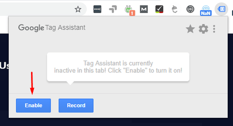 Press “enable” in the popup