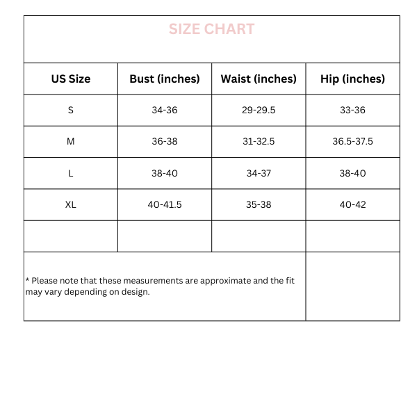 Le Lis Size Chart – Bailey Marie Boutique