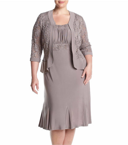 lace jacket dress plus size