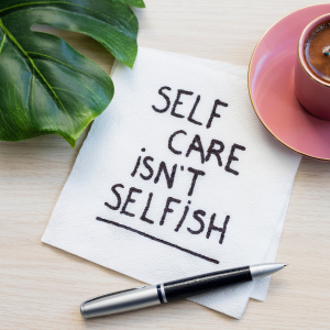 picture showing the text that self care isn't selfish