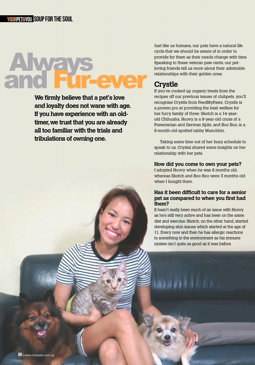 Club Pets New Paper Media Feature with Crystle from Feed My Paws and Doggies and cats